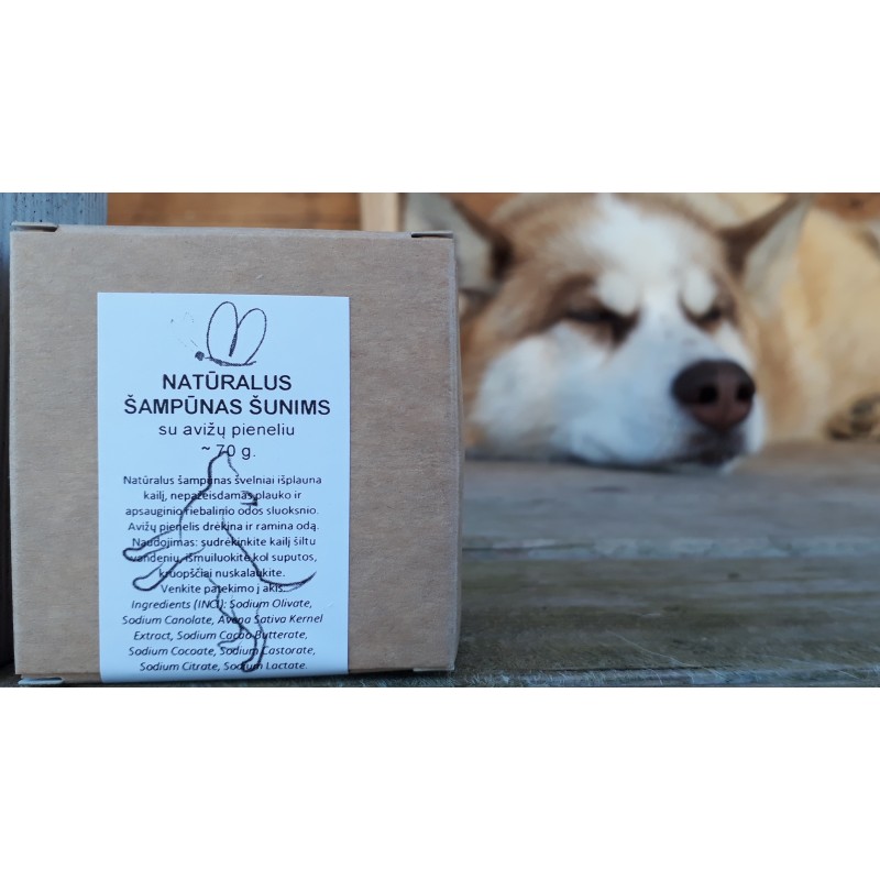 Natural shampoo bar for dogs, enriched with oat milk