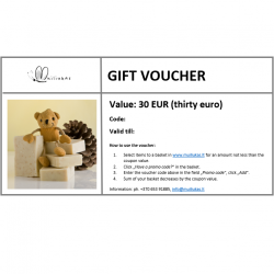Gift voucher for natural cosmetics in www.muiliukas.lt