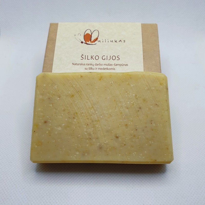 Natural shampoo bar with calendula and Tussah silk