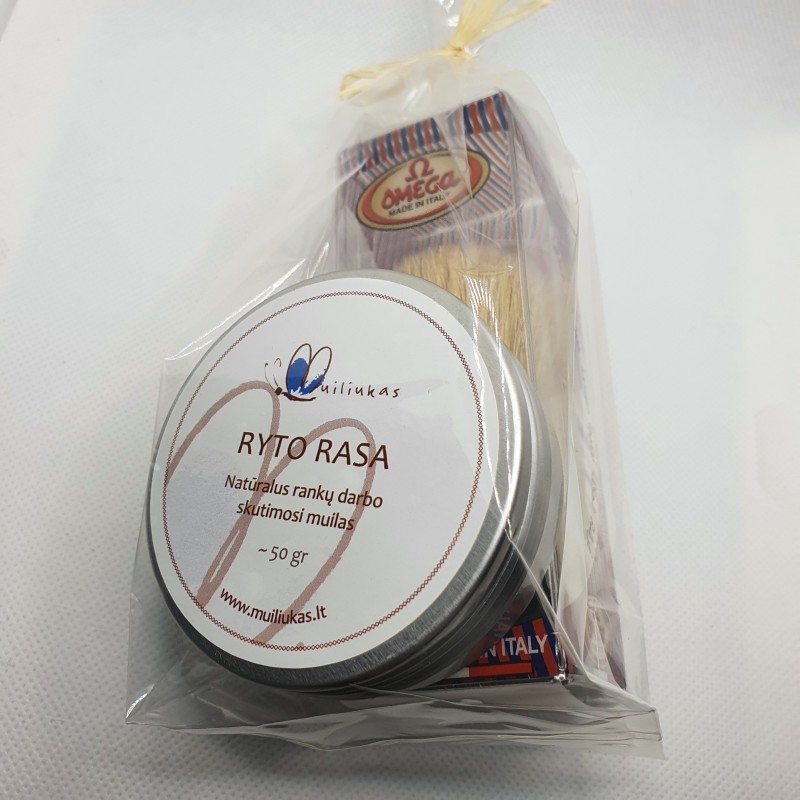 Natural solid shaving soap with brush Natural solid shaving soap with brush